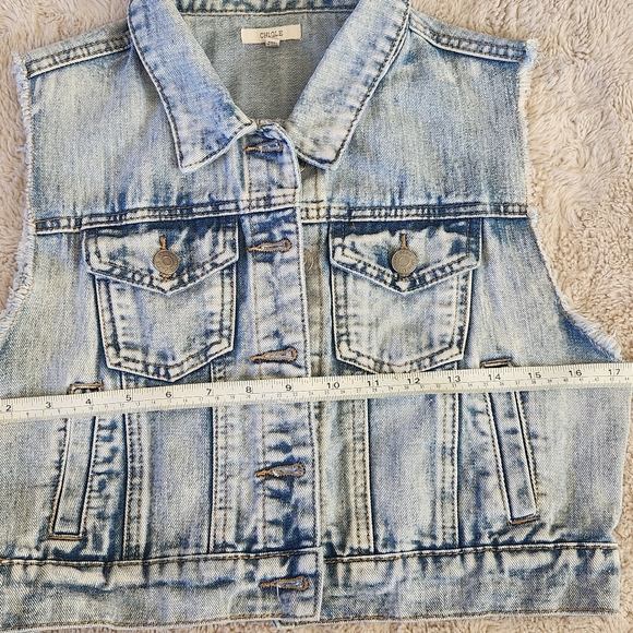Chiqle Girls Junior Jean Blue Jacket Vest Sz L - Picture 5 of 13
